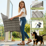 Homall 4 Pieces Patio Conversation Set Outdoor Furniture Rattan Chairs Wicker Seating with Cushion and Table Weather-resistant for Porch Garden Backyard