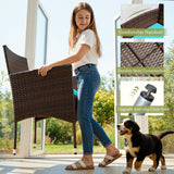 Homall 4 Pieces Patio Conversation Set Outdoor Furniture Rattan Chairs Wicker Seating with Cushion and Table Weather-resistant for Porch Garden Backyard