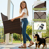 Homall 4 Pieces Patio Conversation Set Outdoor Furniture Rattan Chairs Wicker Seating with Cushion and Table Weather-resistant for Porch Garden Backyard