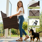 Homall 4 Pieces Patio Conversation Set Outdoor Furniture Rattan Chairs Wicker Seating with Cushion and Table Weather-resistant for Porch Garden Backyard