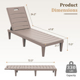 Homall Outdoor Chaise Lounge Chairs Set of 2, 5-Position Adjustable Waterproof Patio Outdoor Chaise Lounge