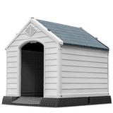 Homall Dog Kennel Plastic Dog House Indoor Outdoor for Large Dogs, 30 inch All Weather Doghouse Puppy Shelter with Air Vents, Elevated Floor Ventilate