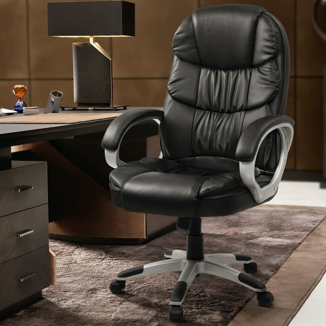 HOMALL Faux Leather High-Back Executive Office Desk Chair with Armrests