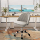 Homall Home Office Chair Adjustable Vanity Chairs Mid Back Rolling Task Chairs for Bedroom, Living Room or Study