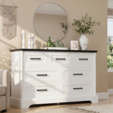 Homall Wooden 6 Drawer Dresser for Bedroom, Modern Chest of Drawers, Storage Cabinet Organizer with Metal Handles for Bedroom, Living Room and Closet
