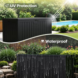 Homall 260 Gallon Outdoor Resin Deck Box ,Lockable, with Side Handles & Hydraulic Rod, Ideal for Patio, Garden, Poolside
