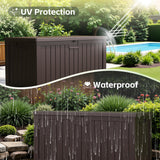 Homall 260 Gallon Outdoor Resin Deck Box ,Lockable, with Side Handles & Hydraulic Rod, Ideal for Patio, Garden, Poolside