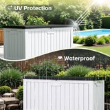 Homall 260 Gallon Outdoor Resin Deck Box ,Lockable, with Side Handles & Hydraulic Rod, Ideal for Patio, Garden, Poolside