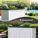 Homall 260 Gallon Outdoor Resin Deck Box ,Lockable, with Side Handles & Hydraulic Rod, Ideal for Patio, Garden, Poolside