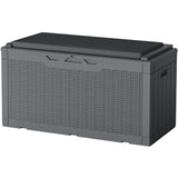 Homall 100-Gallon Outdoor Resin Deck Box for All-Weather Use Lockable Waterproof Storage Solution with Cushion Storage