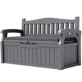 Homall 80 Gallon Plastic Storage Bench Made Of Durable Weatherproof Resin And Deck-Box Organized Storage Compartment For Outdoor Patios And Lawns