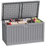 Homall 260 Gallon Outdoor Resin Deck Box ,Lockable, with Side Handles & Hydraulic Rod, Ideal for Patio, Garden, Poolside