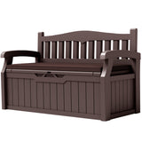 Homall 80 Gallon Plastic Storage Bench Made Of Durable Weatherproof Resin And Deck-Box Organized Storage Compartment For Outdoor Patios And Lawns