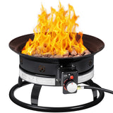 Homall Portable Propane Fire Pit for Outside, Smokeless Gas Fire Bowl with Auto-Ignition, 22-Inch Diameter Lid & Carry Kit, for Patio, Camping, Tailgating, Deck, Backyard, RV, Black