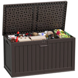 Homall 260 Gallon Outdoor Resin Deck Box ,Lockable, with Side Handles & Hydraulic Rod, Ideal for Patio, Garden, Poolside