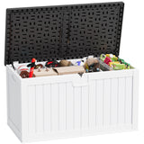 Homall 260 Gallon Outdoor Resin Deck Box ,Lockable, with Side Handles & Hydraulic Rod, Ideal for Patio, Garden, Poolside