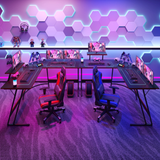 Homall L-Shaped Gaming Desk 58 Inch Corner Office Gaming Desk with Removable Monitor Riser, Pink