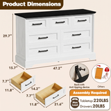 Homall Wooden 6 Drawer Dresser for Bedroom, Modern Chest of Drawers, Storage Cabinet Organizer with Metal Handles for Bedroom, Living Room and Closet