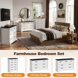 Homall Wooden 6 Drawer Dresser for Bedroom, Modern Chest of Drawers, Storage Cabinet Organizer with Metal Handles for Bedroom, Living Room and Closet