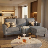 Homall 72" L-Shaped Modular Sectional Sofa 3 Seat Cloud Sofa Couch with Moveable Ottoman for Living Room