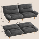 Homall Futon Sofa Bed with Adjustable Backrest & Five Angles Adjustable Armrests Sofa Couch for Small Spaces Living Room Office,PU Black