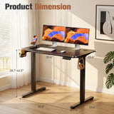 Homall 39.4" Electric Height Adjustable Standing Desk, Sit-Stand Home Office Desk with Cable Management, Cup Holder & Side Hook