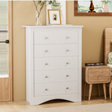 Homall 5 Drawer Dressers for Bedroom Equipped with an Anti-Toppling Device, Modern Wood Chest of Drawers Storage Cabinet