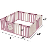 Homall 16-Panel Baby Playpen Kids Activity Centre Playard Center with Lock Door Rubber Bases