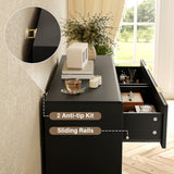 Homall Fluted 6 Drawers Dresser for Bedroom, 48" Modern Chest of Drawers with Metal Handle, Wood Closet Storage Organizer for Living Room