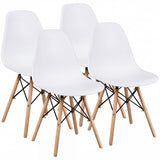 Vyrox Dining Chairs Set of 4, Mid Century Modern Kitchen & Dining Room Chairs with Wood Legs, Ergonomic Shell Side Chairs for Living Room, Apartment, Office