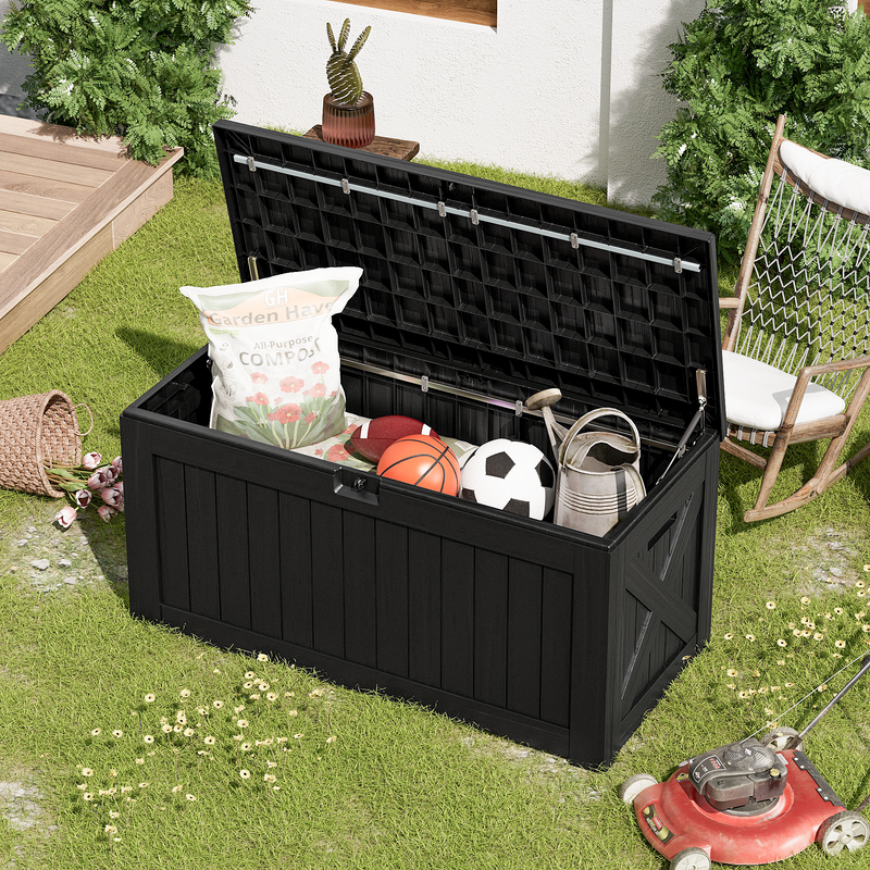 Homall 120 Gallon Outdoor Patio Box Deck Plastic Resin Storage Box Backyard