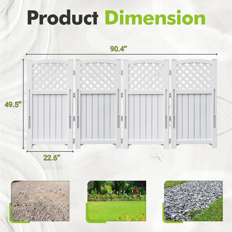 Homall Outdoor Patio 4 Panel Screen Enclosure,Plastic Privacy Screens, Air Conditioner Fence Panels, Trash Can Fence for Garden
