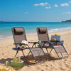 Homall Outdoor Zero Gravity Chair Patio Recliner Chaise Lounge with Adjustable Headrest and Tray for Storage, Pack of 2,Brown
