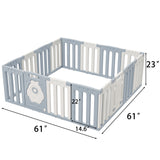 Homall 16-Panel Baby Playpen Kids Activity Centre Playard Center with Lock Door Rubber Bases