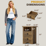 Homall NightStand Set of 2 with 2 Drawers & Open Storage Shelf, Farmhouse End Table Bedside Table for Bedroom Living Room