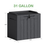 Homall 31 Gallon Outdoor Deck Box In Resin with Seat, Black