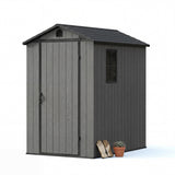 Homall 4x6ft Outdoor Plastic Storage Shed,Resin Shed with Lock & Window for Garden,Backyard Easy Assembly,Gray