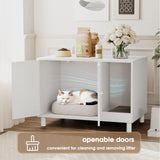 Homall Hidden Cat Litter Box Enclosure with Scratching Mat Multi-Functional Cat Litter Box Wooden Cat Washroom Furniture