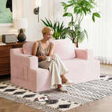 Homall Cloud Boneless Corduroy Sofa Loveseat Double-seater Couch Lounge Floor Chair for Bedroom