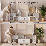 Homall Modular TV Stand, Adjustable Entertainment Center Up to 76 Inches with Storage Cabinet, Stackable Media Console for Living Room, Bedroom and Small Spaces