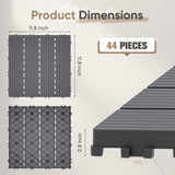 Homall 44-Pack Interlocking Deck Tiles, Outdoor Waterproof DIY Installation Flooring Slip-Resistant Surface for Backyards, Balconies, and Porches