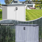 Homall 50 Cu.ft Resin Outdoor Storage Shed - Waterproof, Lockable & Sturdy Floor for Patio/Garden, White