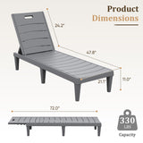 Homall Outdoor Chaise Lounge Chairs Set of 2, 5-Position Adjustable Waterproof Patio Outdoor Chaise Lounge