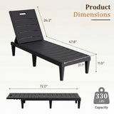 Homall Outdoor Chaise Lounge Chairs Set of 2, 5-Position Adjustable Waterproof Patio Outdoor Chaise Lounge