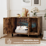 Homall Hidden Cat Litter Box Enclosure with Scratching Mat Multi-Functional Cat Litter Box Wooden Cat Washroom Furniture