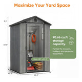 HOMALL 4x4ft Resin Storage Shed, Lockable Outdoor Garden Tool Shed with Heavy-Duty & Weatherproof Design