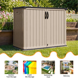 Homall 26 Cu.ft Resin Outdoor Storage Shed - Waterproof, Lockable & Sturdy Floor for Patio/Garden, Beige