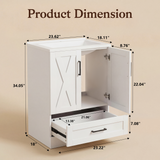 Homall 24'' Bathroom Vanity with Sink, Freestanding Bathroom Cabinet with 2 Door & 1 Drawer, Farmhouse Bathroom Vanity with Basin