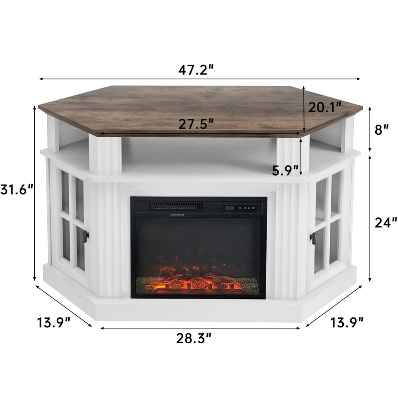 Homall Corner Fireplace TV Stand Modern Farmhouse TV Stand with Electric Fireplace for TVs up to 50"