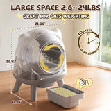 Homall Cute Cat-Ear Self-Cleaning Automatic Cat Litter Box with Smart Sensors, App Control & Health Monitoring,Gray